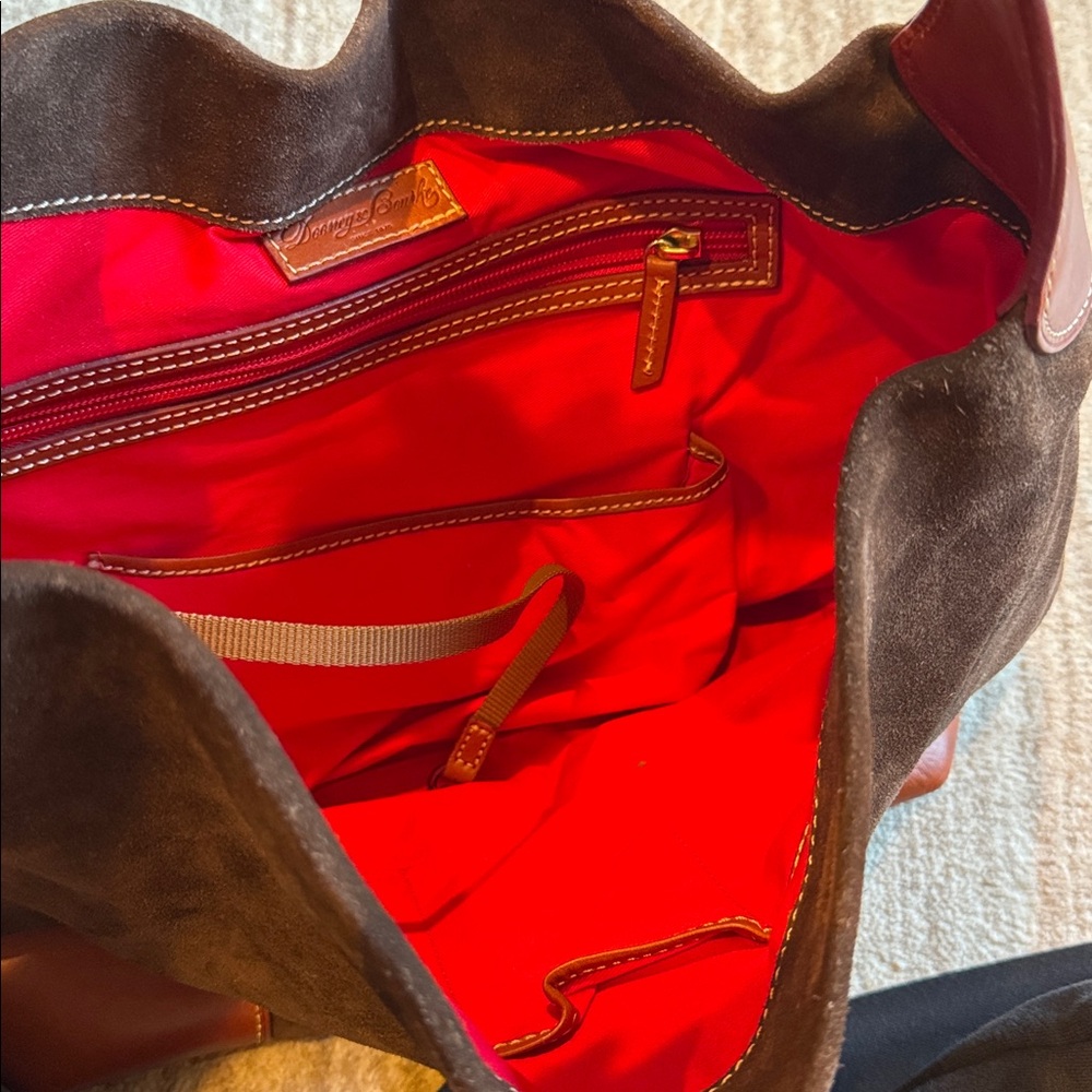 Dooney Bourke cocoa suede hadbag - Picture 10 of 12